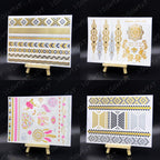 New Waterproof Temporary Tattoo Sticker Golden Silver Flower Jewelry Flash Fashion Different Design Tattoos For Womens Stevvex