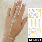 New Waterproof Temporary Tattoo Sticker Golden Silver Flower Jewelry Flash Fashion Different Design Tattoos For Womens Stevvex