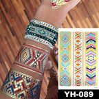 New Waterproof Temporary Tattoo Sticker Golden Silver Flower Jewelry Flash Fashion Different Design Tattoos For Womens Stevvex