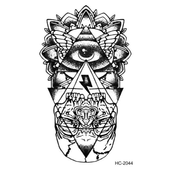 New Waterproof Temporary Wolf Sticker Tattoo Mens Modern Tattoo Realistic Design