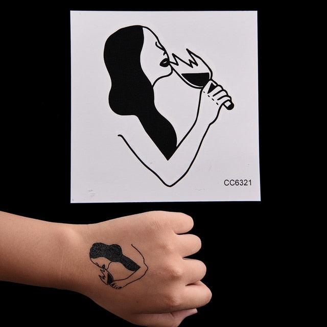 New Waterproof Temporary Wolf Sticker Tattoo Mens Modern Tattoo Realistic Design