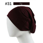 New Winter Autumn Soft Solid Color Inner Hijab  Cap Lightweight Muslim Turban Elegant Hijab Caps Hat Islam Under Scarf  Undercap Bonnet Color Soft Jersey Stretch Hijab's Tube Cap Hat Hijab Bonnet Muslim Women Scarf Turbans Head For Women