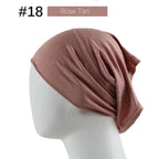 New Winter Autumn Soft Solid Color Inner Hijab  Cap Lightweight Muslim Turban Elegant Hijab Caps Hat Islam Under Scarf  Undercap Bonnet Color Soft Jersey Stretch Hijab's Tube Cap Hat Hijab Bonnet Muslim Women Scarf Turbans Head For Women