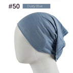 New Winter Autumn Soft Solid Color Inner Hijab  Cap Lightweight Muslim Turban Elegant Hijab Caps Hat Islam Under Scarf  Undercap Bonnet Color Soft Jersey Stretch Hijab's Tube Cap Hat Hijab Bonnet Muslim Women Scarf Turbans Head For Women