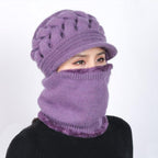 New Winter Balaclava Beanies Mother Hat Women Warm Thick Skellies Riding Outdoor Hats Gorgas Stripes Beanie Cap Mask Scarf Hat Set Outdoor Sport Warm Beanies Hat For Men Knitted Hats Bandana Hiking Camping Kid Neck Warmer Cap Stevvex