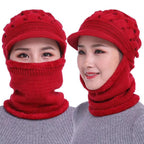 New Winter Balaclava Beanies Mother Hat Women Warm Thick Skellies Riding Outdoor Hats Gorgas Stripes Beanie Cap Mask Scarf Hat Set Outdoor Sport Warm Beanies Hat For Men Knitted Hats Bandana Hiking Camping Kid Neck Warmer Cap Stevvex