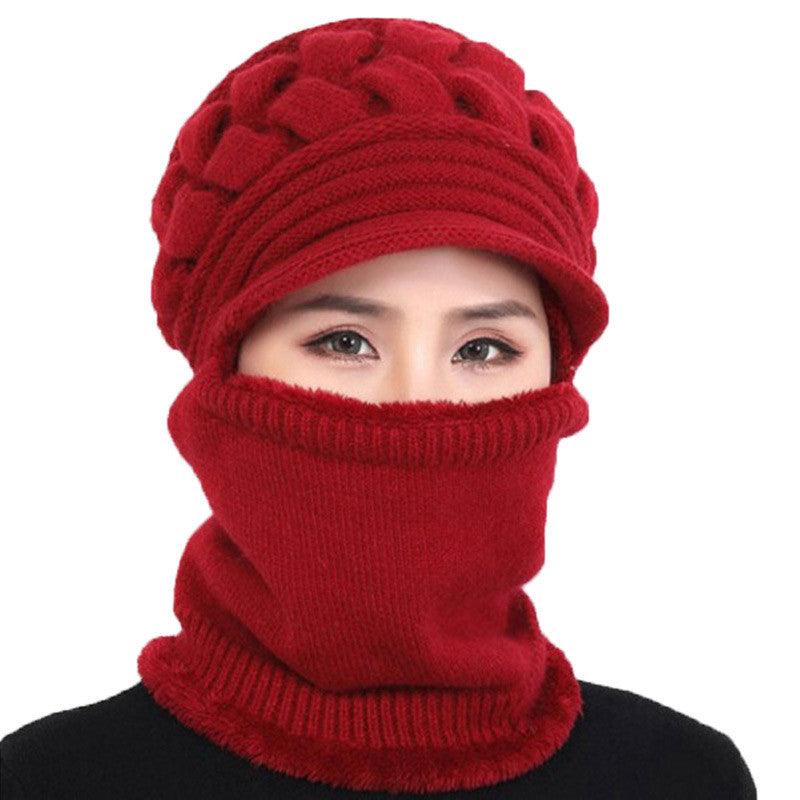 New Winter Balaclava Beanies Mother Hat Women Warm Thick Skellies Riding Outdoor Hats Gorgas Stripes Beanie Cap Mask Scarf Hat Set Outdoor Sport Warm Beanies Hat For Men Knitted Hats Bandana Hiking Camping Kid Neck Warmer Cap Stevvex