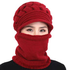 New Winter Balaclava Beanies Mother Hat Women Warm Thick Skellies Riding Outdoor Hats Gorgas Stripes Beanie Cap Mask Scarf Hat Set Outdoor Sport Warm Beanies Hat For Men Knitted Hats Bandana Hiking Camping Kid Neck Warmer Cap Stevvex