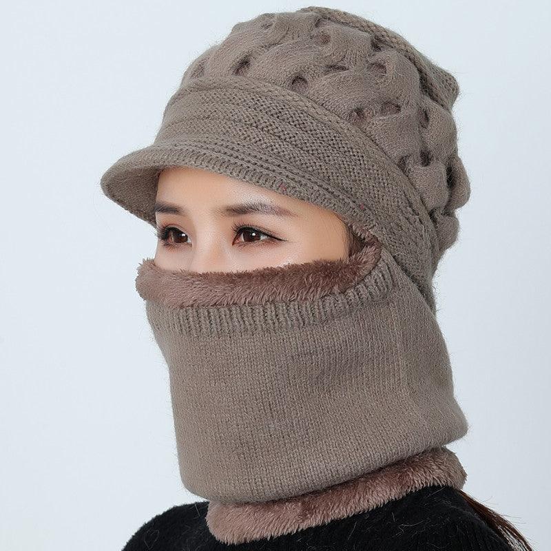 New Winter Balaclava Beanies Mother Hat Women Warm Thick Skellies Riding Outdoor Hats Gorgas Stripes Beanie Cap Mask Scarf Hat Set Outdoor Sport Warm Beanies Hat For Men Knitted Hats Bandana Hiking Camping Kid Neck Warmer Cap Stevvex