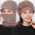 New Winter Balaclava Beanies Mother Hat Women Warm Thick Skellies Riding Outdoor Hats Gorgas Stripes Beanie Cap Mask Scarf Hat Set Outdoor Sport Warm Beanies Hat For Men Knitted Hats Bandana Hiking Camping Kid Neck Warmer Cap Stevvex