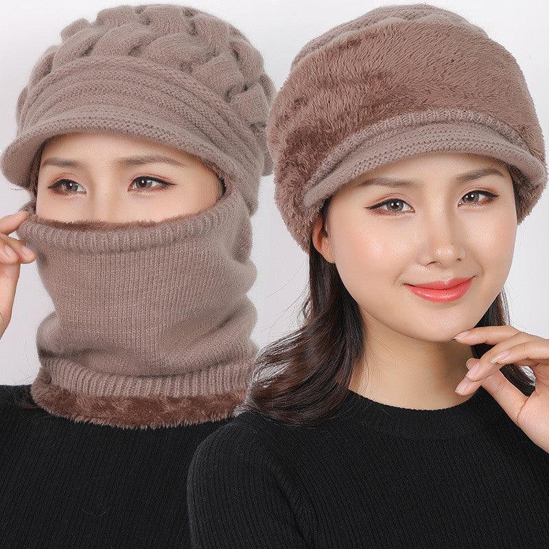 New Winter Balaclava Beanies Mother Hat Women Warm Thick Skellies Riding Outdoor Hats Gorgas Stripes Beanie Cap Mask Scarf Hat Set Outdoor Sport Warm Beanies Hat For Men Knitted Hats Bandana Hiking Camping Kid Neck Warmer Cap Stevvex