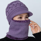 New Winter Balaclava Beanies Mother Hat Women Warm Thick Skellies Riding Outdoor Hats Gorgas Stripes Beanie Cap Mask Scarf Hat Set Outdoor Sport Warm Beanies Hat For Men Knitted Hats Bandana Hiking Camping Kid Neck Warmer Cap Stevvex