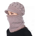 New Winter Balaclava Beanies Mother Hat Women Warm Thick Skellies Riding Outdoor Hats Gorgas Stripes Beanie Cap Mask Scarf Hat Set Outdoor Sport Warm Beanies Hat For Men Knitted Hats Bandana Hiking Camping Kid Neck Warmer Cap Stevvex