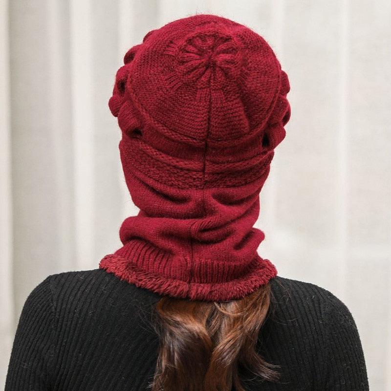 New Winter Balaclava Beanies Mother Hat Women Warm Thick Skellies Riding Outdoor Hats Gorgas Stripes Beanie Cap Mask Scarf Hat Set Outdoor Sport Warm Beanies Hat For Men Knitted Hats Bandana Hiking Camping Kid Neck Warmer Cap Stevvex
