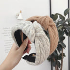 New Winter Knitted Headband Women Warm Handmade Hairband Girls Fashion Solid Turban Center Knot Casual Gorgeous Hair Accessories For Women