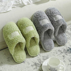 New Winter Men And Women Slippers Indoor Home Warm Plush Non-Slip Wear-Resistant Soft-Soled Couple Cotton House Slippers Memory Foam Slippers Scuff Outdoor Indoor Warm Plush Bedroom Shoes