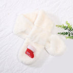 New Winter Solid Color Warm Thicken Soft Collar Scarf Faux Rabbit Fur Neckerchief Plush Warm Hot Scarfs Cross Collar Scarf Shawl Solid With Pearl Elegant For Women Stevvex