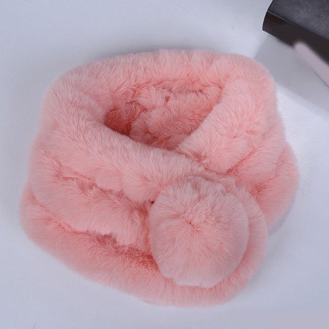 New Winter Solid Color Warm Thicken Soft Collar Scarf Faux Rabbit Fur Neckerchief Plush Warm Hot Scarfs Cross Collar Scarf Shawl Solid With Pearl Elegant For Women Stevvex