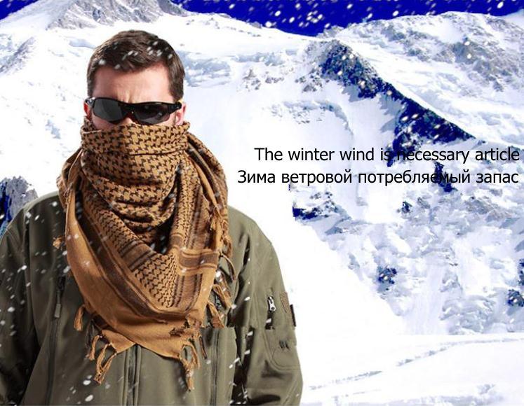 New Winter Women Men Windproof Warmer Military Scarf Muslim Hijab Unisex Scarves Tassel Desert Arab Keffiyeh Shawl  Scarf Military Shemagh Tactical Desert Keffiyeh Head Neck Scarf Arab Wrap with Tassel Stevvex