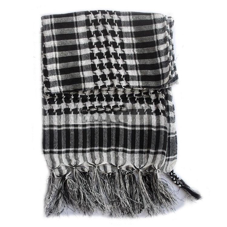 New Winter Women Men Windproof Warmer Military Scarf Muslim Hijab Unisex Scarves Tassel Desert Arab Keffiyeh Shawl  Scarf Military Shemagh Tactical Desert Keffiyeh Head Neck Scarf Arab Wrap with Tassel Stevvex