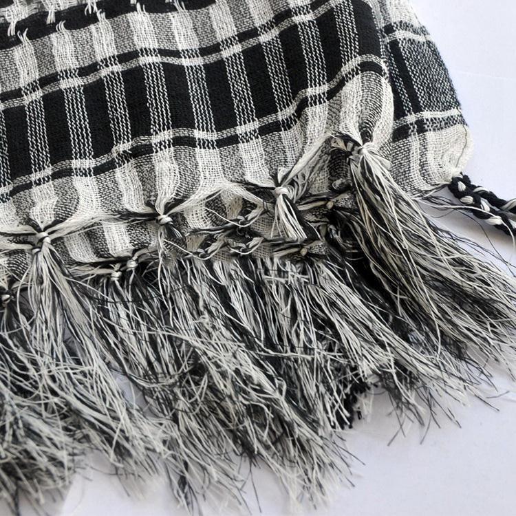 New Winter Women Men Windproof Warmer Military Scarf Muslim Hijab Unisex Scarves Tassel Desert Arab Keffiyeh Shawl  Scarf Military Shemagh Tactical Desert Keffiyeh Head Neck Scarf Arab Wrap with Tassel Stevvex
