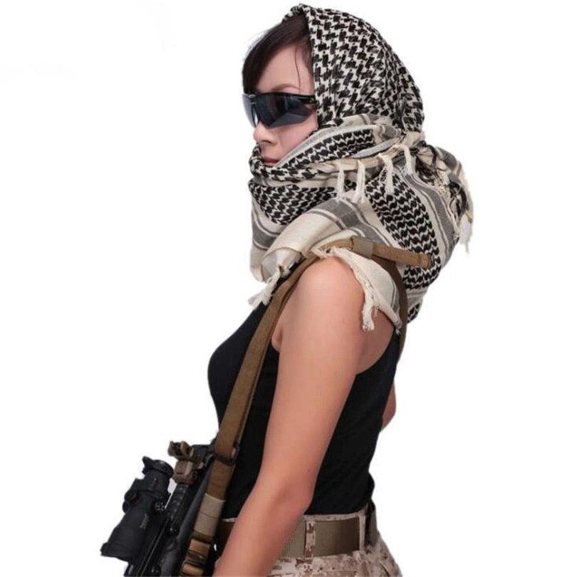 New Winter Women Men Windproof Warmer Military Scarf Muslim Hijab Unisex Scarves Tassel Desert Arab Keffiyeh Shawl  Scarf Military Shemagh Tactical Desert Keffiyeh Head Neck Scarf Arab Wrap with Tassel Stevvex