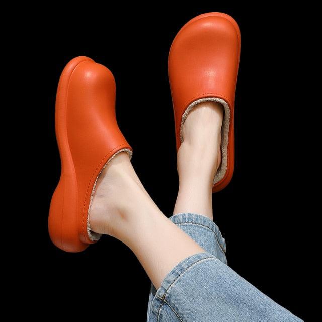 New Winter Women Slipper Soft Bottom Plush Home Shoes  Slippers Indoor Waterproof Non-Slip Memory Foam Comfy Fluffy Fur Memory Foam Boots House Shoes Thick Sole 6cm Stevvex