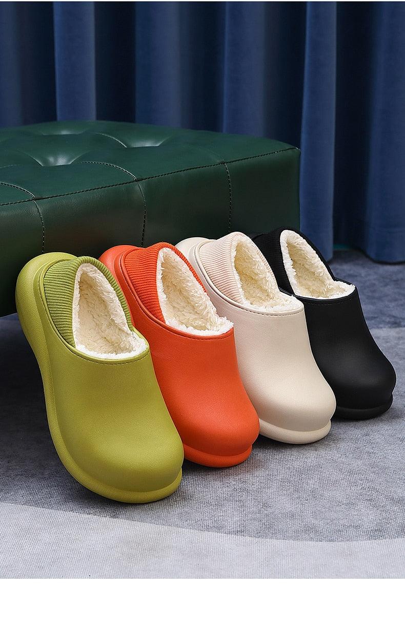 New Winter Women Slipper Soft Bottom Plush Home Shoes  Slippers Indoor Waterproof Non-Slip Memory Foam Comfy Fluffy Fur Memory Foam Boots House Shoes Thick Sole 6cm Stevvex
