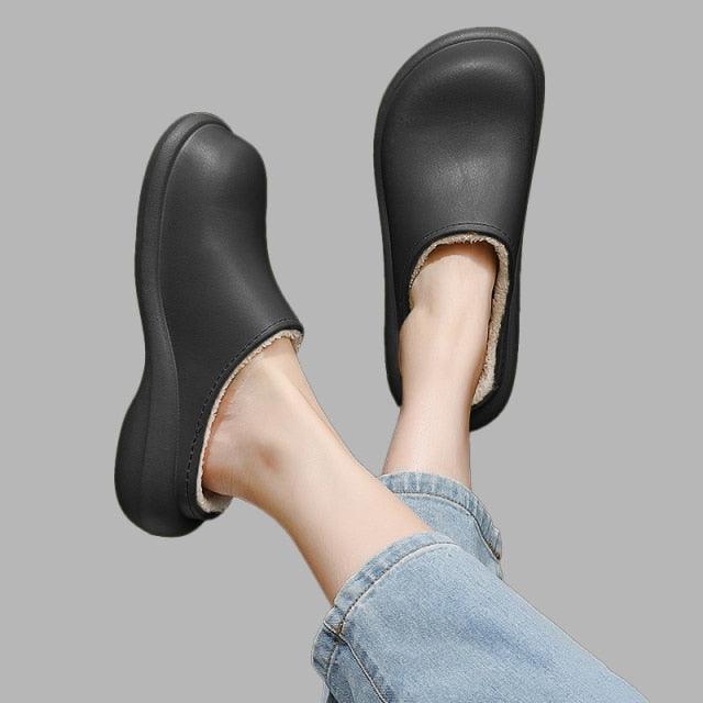 New Winter Women Slipper Soft Bottom Plush Home Shoes  Slippers Indoor Waterproof Non-Slip Memory Foam Comfy Fluffy Fur Memory Foam Boots House Shoes Thick Sole 6cm Stevvex