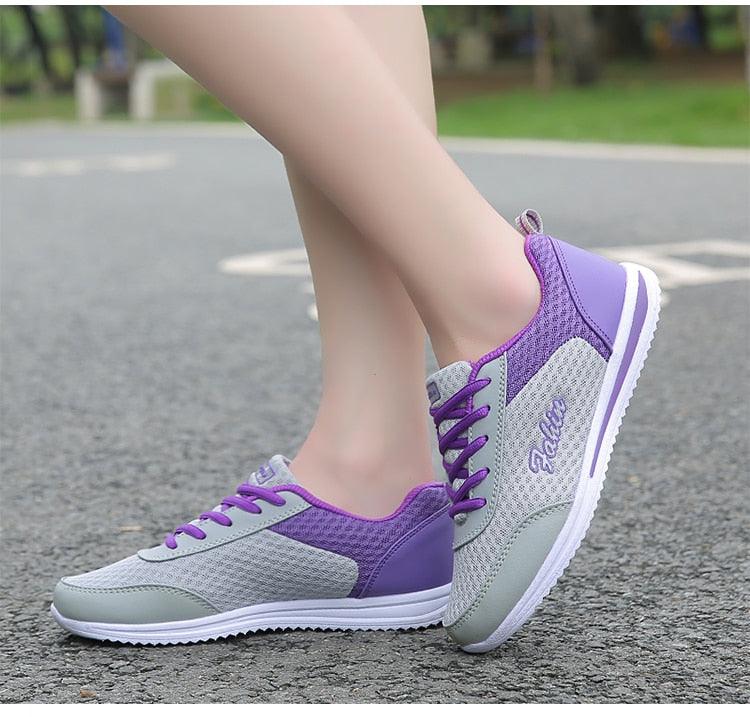 New Womans Purple Casual Sneakers Breathable Women Shoes Mesh Women Chunky Sneakers Walking Running Tennis Gym Shoes For Women Non Slip Sneakers Stevvex