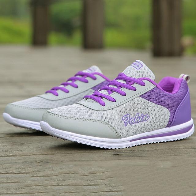 New Womans Purple Casual Sneakers Breathable Women Shoes Mesh Women Chunky Sneakers Walking Running Tennis Gym Shoes For Women Non Slip Sneakers Stevvex