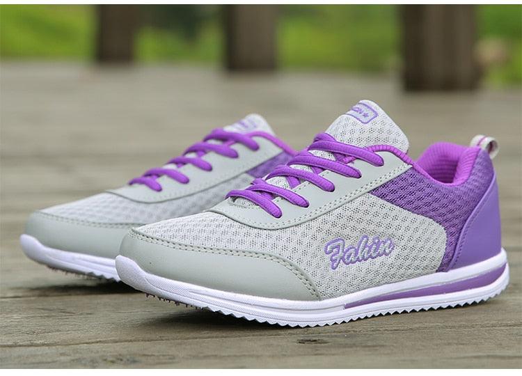 New Womans Purple Casual Sneakers Breathable Women Shoes Mesh Women Chunky Sneakers Walking Running Tennis Gym Shoes For Women Non Slip Sneakers Stevvex