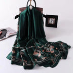New Women Autumn Winter Fashion Silk Scarf Shawl Beach Headband Female Casual Wear Beach Friendly Spring Silk Scarf Flower Print Silk Scarves Shawls and Wraps Long Size Beach Stoles Stevvex