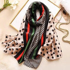 New Women Autumn Winter Fashion Silk Scarf Shawl Beach Headband Female Casual Wear Beach Friendly Spring Silk Scarf Flower Print Silk Scarves Shawls and Wraps Long Size Beach Stoles Stevvex