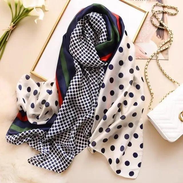 New Women Autumn Winter Fashion Silk Scarf Shawl Beach Headband Female Casual Wear Beach Friendly Spring Silk Scarf Flower Print Silk Scarves Shawls and Wraps Long Size Beach Stoles Stevvex
