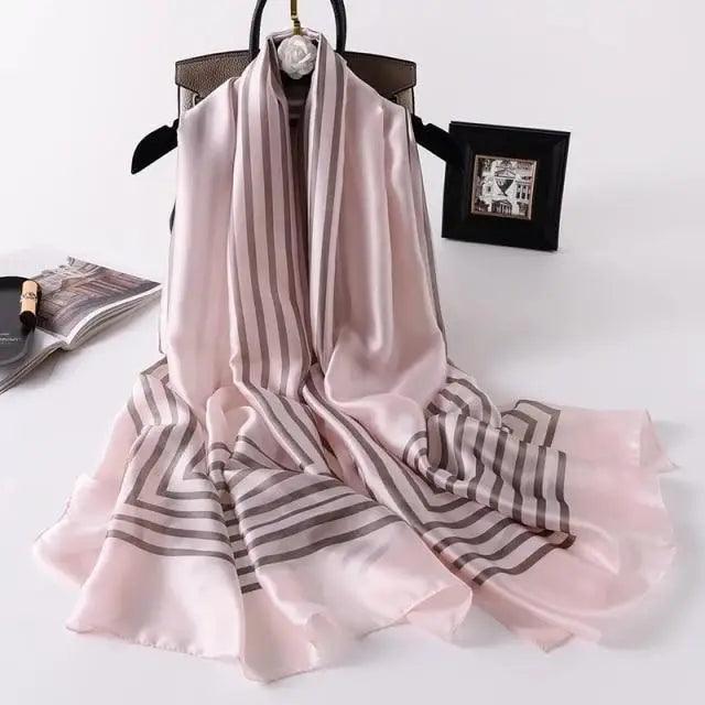 New Women Autumn Winter Fashion Silk Scarf Shawl Beach Headband Female Casual Wear Beach Friendly Spring Silk Scarf Flower Print Silk Scarves Shawls and Wraps Long Size Beach Stoles Stevvex