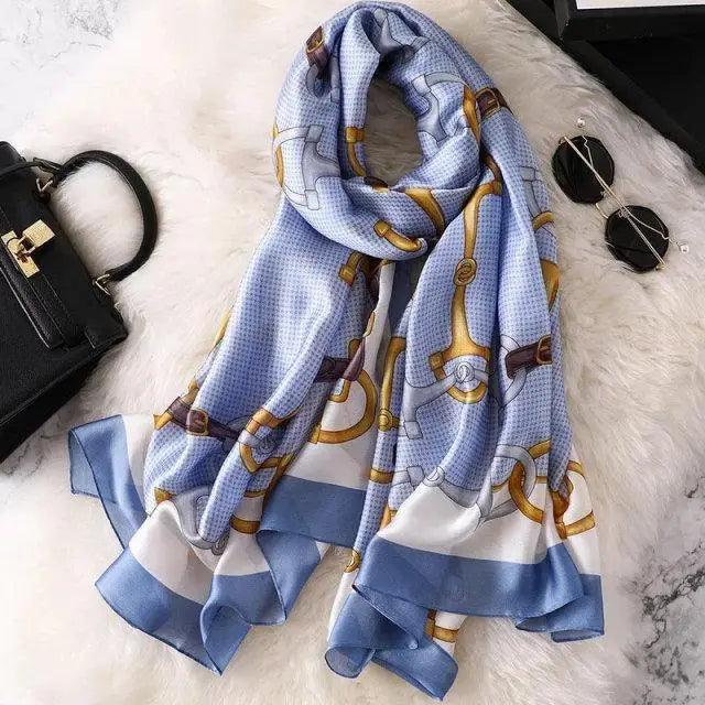 New Women Autumn Winter Fashion Silk Scarf Shawl Beach Headband Female Casual Wear Beach Friendly Spring Silk Scarf Flower Print Silk Scarves Shawls and Wraps Long Size Beach Stoles Stevvex