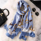 New Women Autumn Winter Fashion Silk Scarf Shawl Beach Headband Female Casual Wear Beach Friendly Spring Silk Scarf Flower Print Silk Scarves Shawls and Wraps Long Size Beach Stoles Stevvex