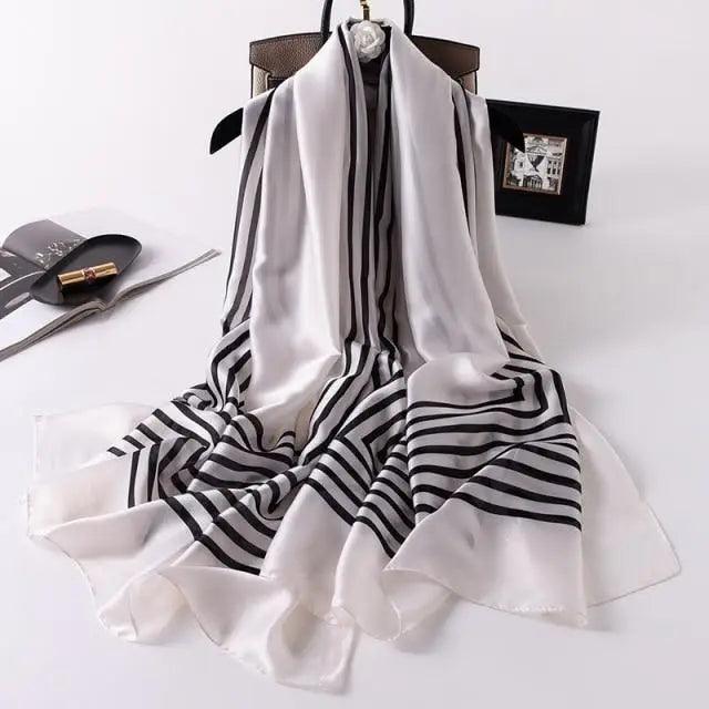 New Women Autumn Winter Fashion Silk Scarf Shawl Beach Headband Female Casual Wear Beach Friendly Spring Silk Scarf Flower Print Silk Scarves Shawls and Wraps Long Size Beach Stoles Stevvex