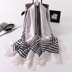 New Women Autumn Winter Fashion Silk Scarf Shawl Beach Headband Female Casual Wear Beach Friendly Spring Silk Scarf Flower Print Silk Scarves Shawls and Wraps Long Size Beach Stoles Stevvex