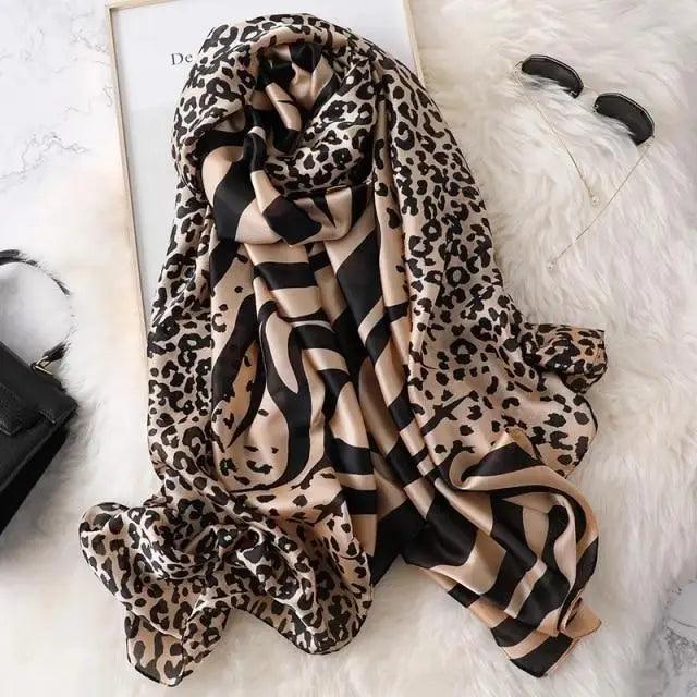 New Women Autumn Winter Fashion Silk Scarf Shawl Beach Headband Female Casual Wear Beach Friendly Spring Silk Scarf Flower Print Silk Scarves Shawls and Wraps Long Size Beach Stoles Stevvex