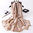 New Women Autumn Winter Fashion Silk Scarf Shawl Beach Headband Female Casual Wear Beach Friendly Spring Silk Scarf Flower Print Silk Scarves Shawls and Wraps Long Size Beach Stoles Stevvex