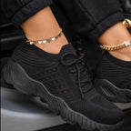 New Women Casual Shoes Sport Sneakers Lace Up Running Woman Red Platform Sneaker Vulcanized Mesh Trainers Running Lightweight Mesh Sneaker Fashion Athletic Walking Shoes For Workout