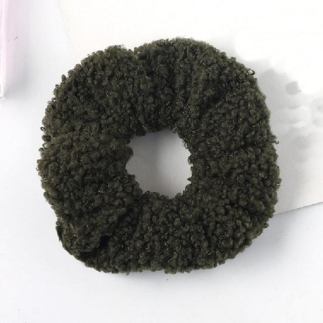 New Women Cute Teddy Velvet Scrunchies Elastic Hair Band Faux Fur Hair Rope Girl's Hair Tie Accessories Ponytail Holder Accessories for Women And Girls Stevvex