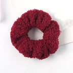 New Women Cute Teddy Velvet Scrunchies Elastic Hair Band Faux Fur Hair Rope Girl's Hair Tie Accessories Ponytail Holder Accessories for Women And Girls Stevvex