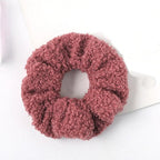 New Women Cute Teddy Velvet Scrunchies Elastic Hair Band Faux Fur Hair Rope Girl's Hair Tie Accessories Ponytail Holder Accessories for Women And Girls Stevvex