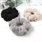 New Women Cute Teddy Velvet Scrunchies Elastic Hair Band Faux Fur Hair Rope Girl's Hair Tie Accessories Ponytail Holder Accessories for Women And Girls Stevvex