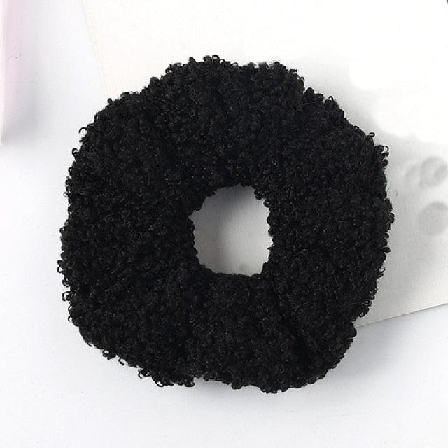 New Women Cute Teddy Velvet Scrunchies Elastic Hair Band Faux Fur Hair Rope Girl's Hair Tie Accessories Ponytail Holder Accessories for Women And Girls Stevvex