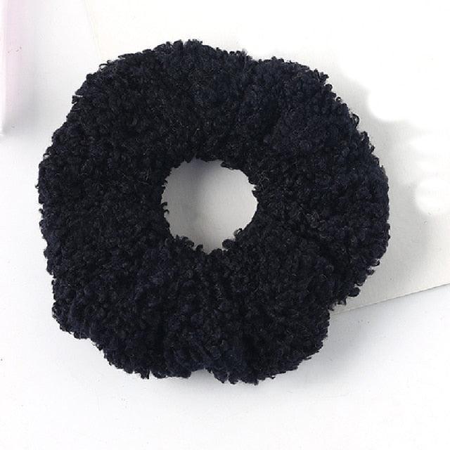 New Women Cute Teddy Velvet Scrunchies Elastic Hair Band Faux Fur Hair Rope Girl's Hair Tie Accessories Ponytail Holder Accessories for Women And Girls Stevvex