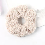 New Women Cute Teddy Velvet Scrunchies Elastic Hair Band Faux Fur Hair Rope Girl's Hair Tie Accessories Ponytail Holder Accessories for Women And Girls Stevvex
